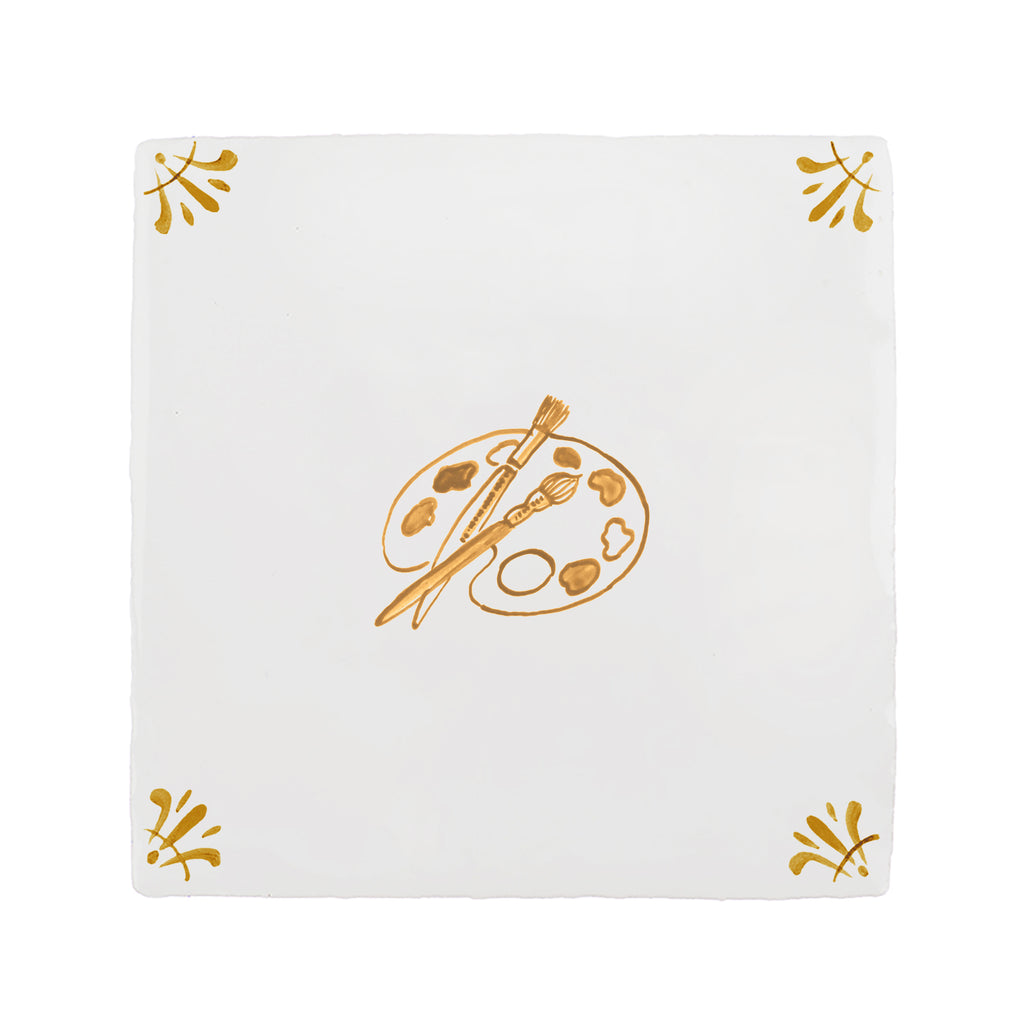 Artist Palette Delft Tile