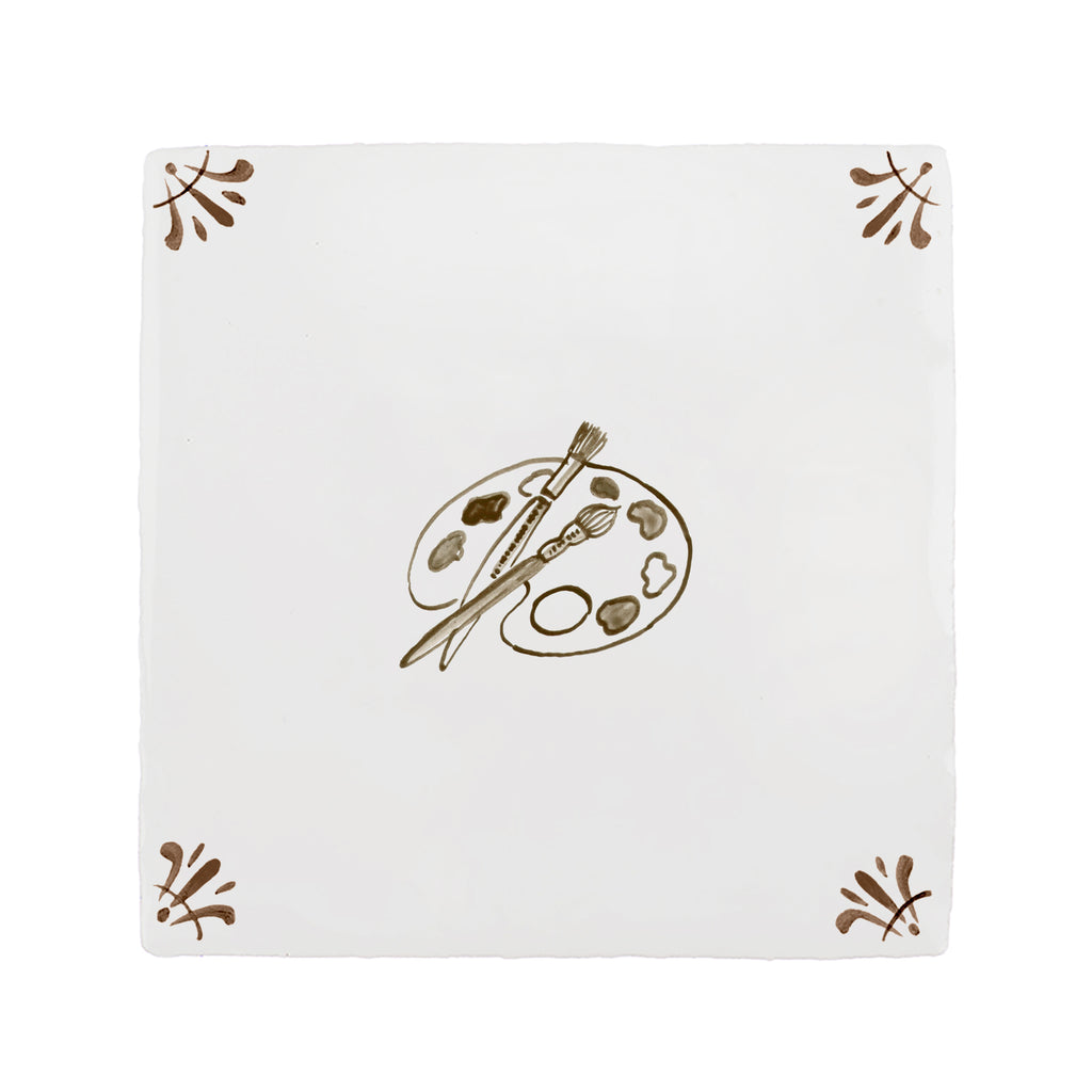 Artist Palette Delft Tile