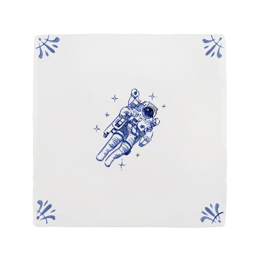 Astronaut Delft Tile