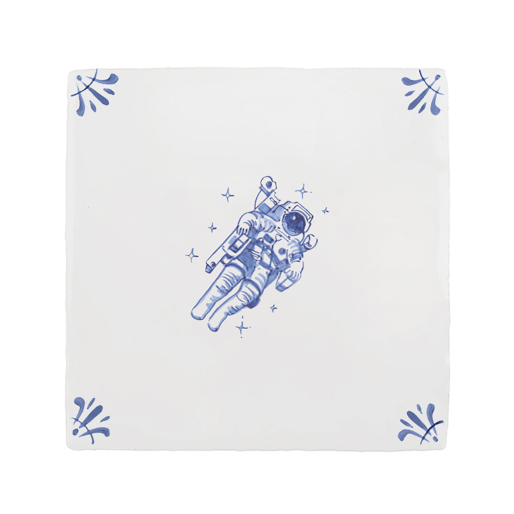 Astronaut Delft Tile