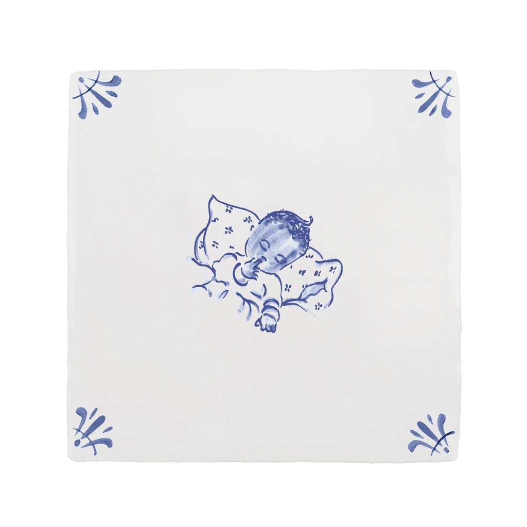Sleeping Baby Delft Tile