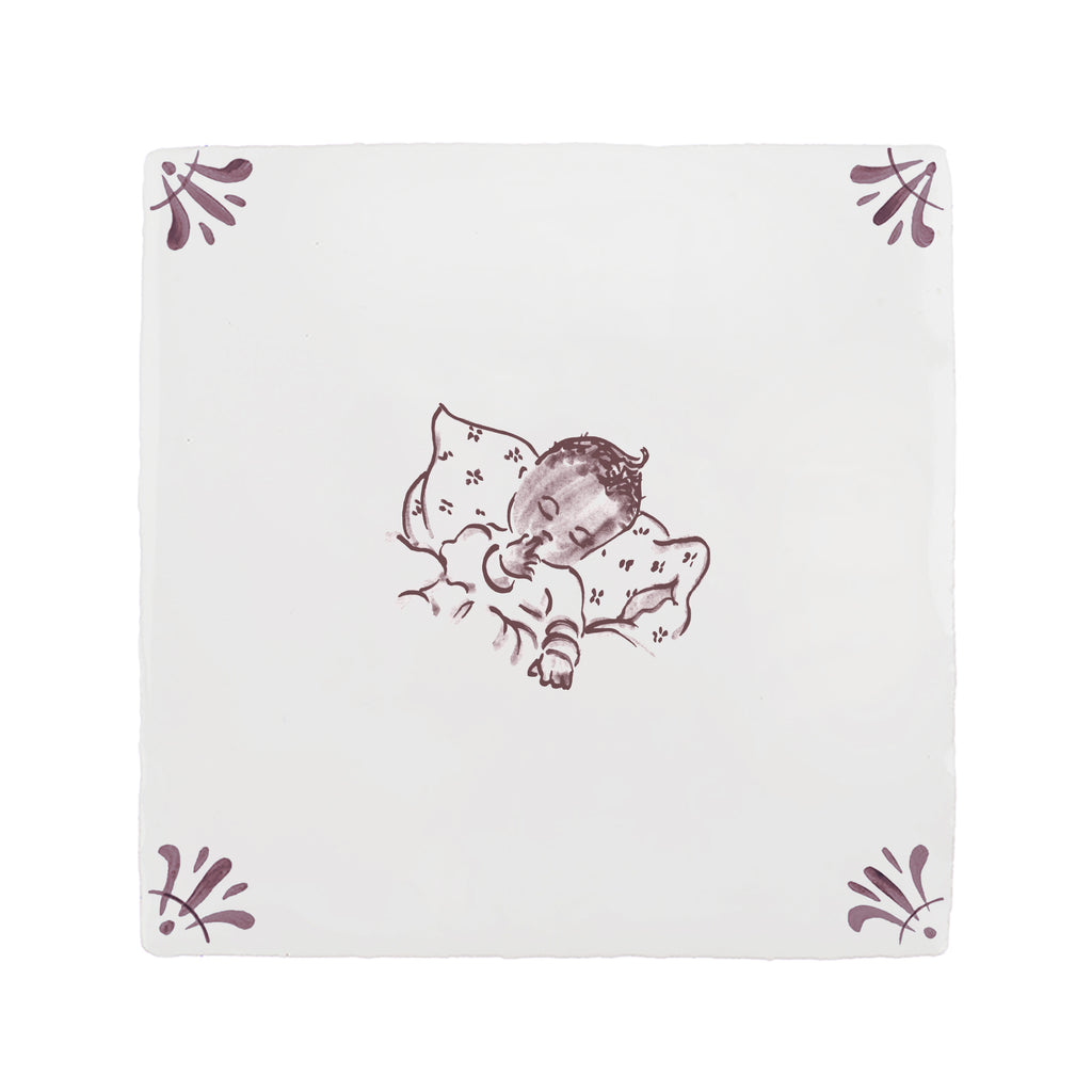 Sleeping Baby Delft Tile