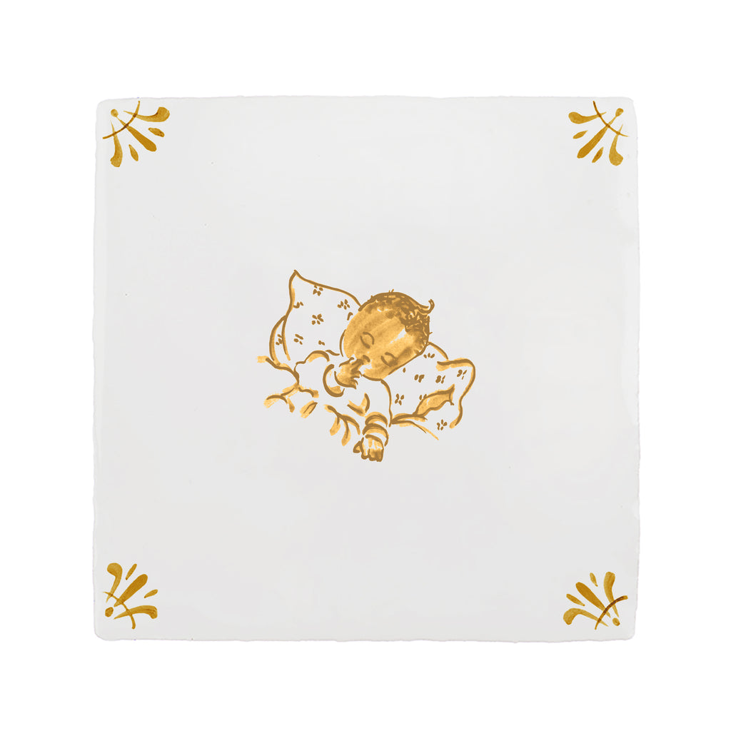 Sleeping Baby Delft Tile