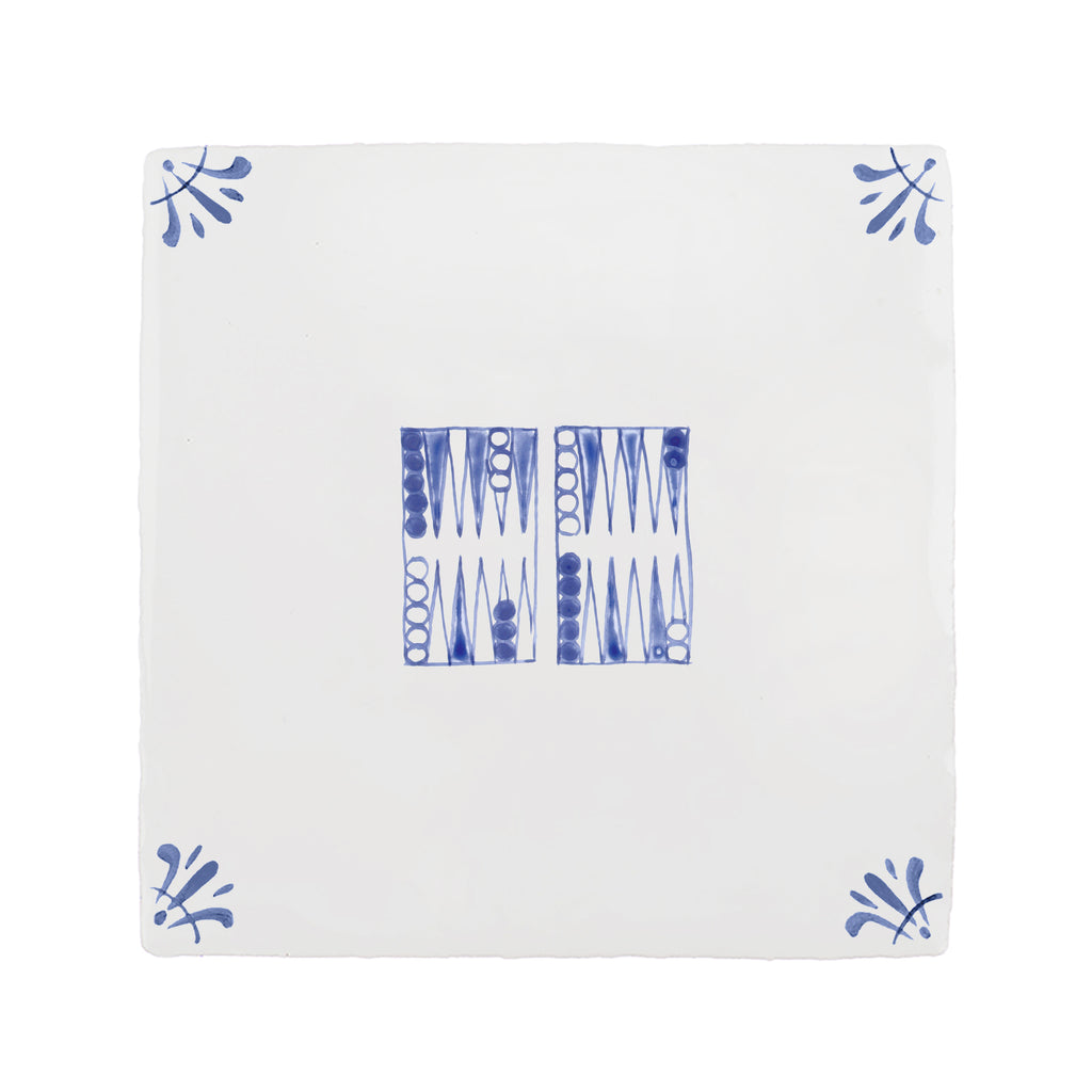 Backgammon Delft Tile