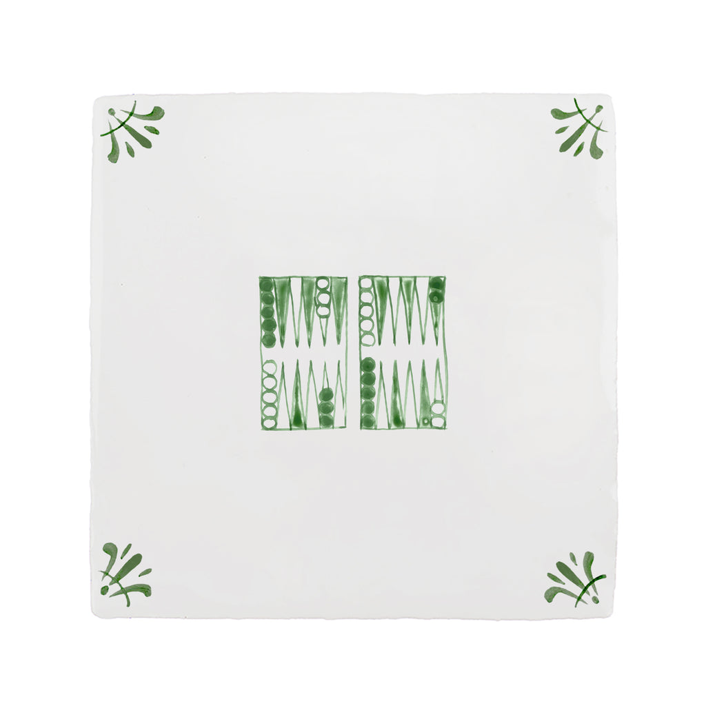 Backgammon Delft Tile