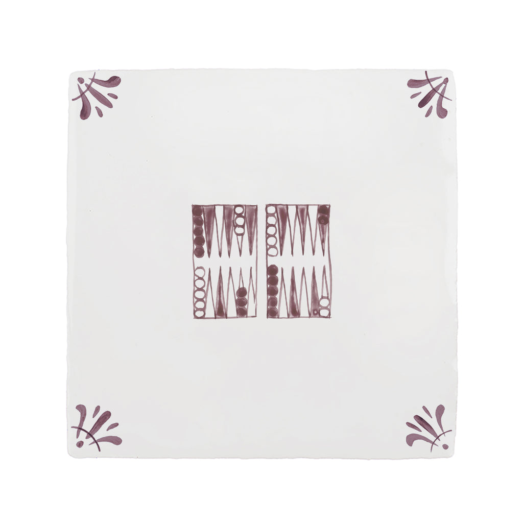 Backgammon Delft Tile