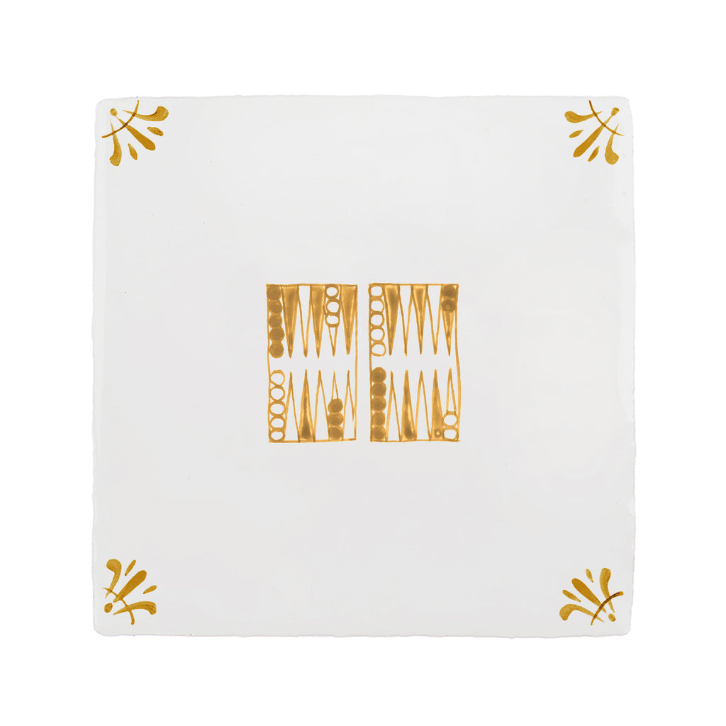 Backgammon Delft Tile