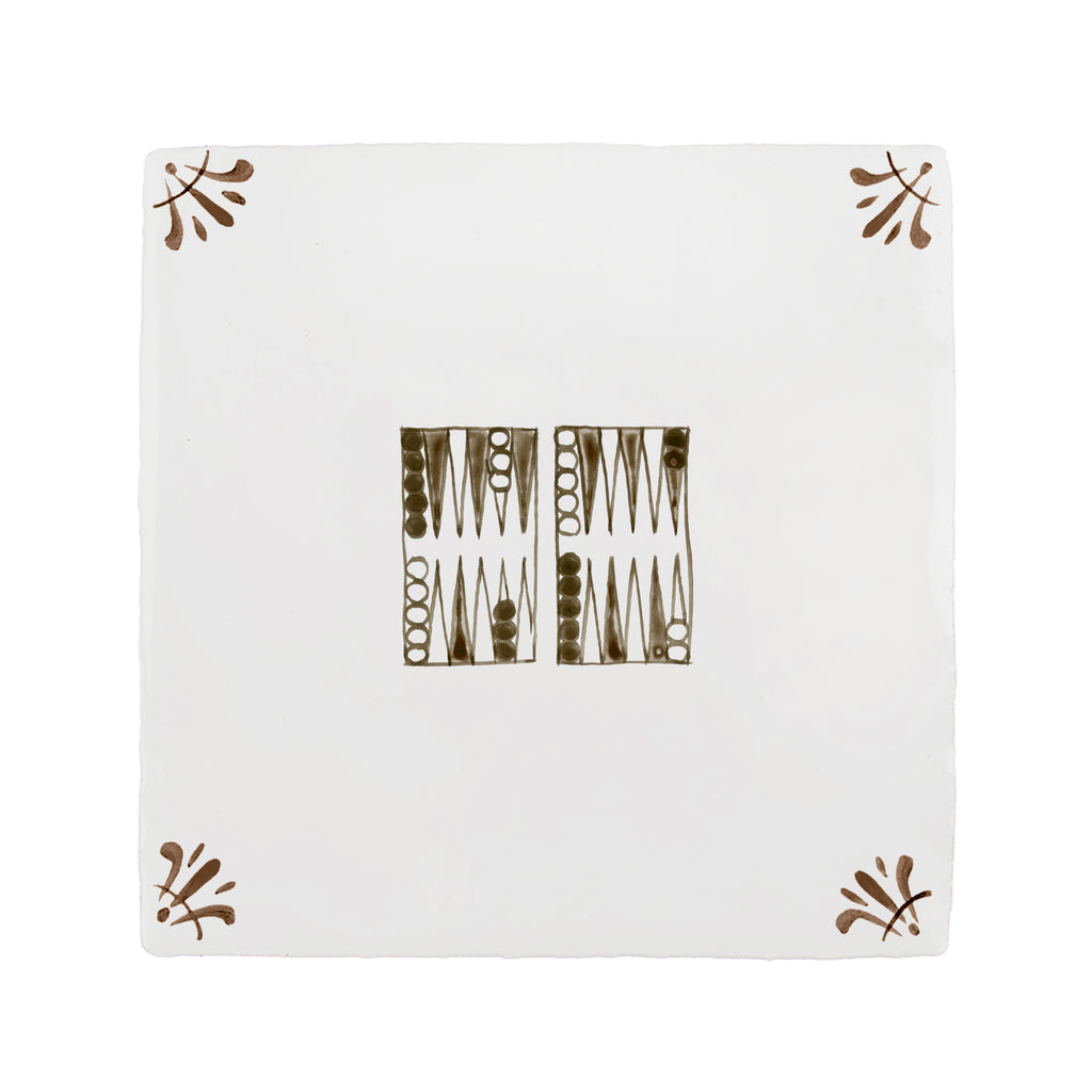 Backgammon Delft Tile