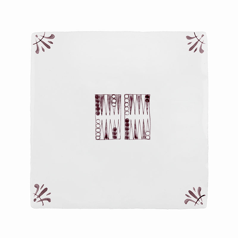 Backgammon Delft Tile