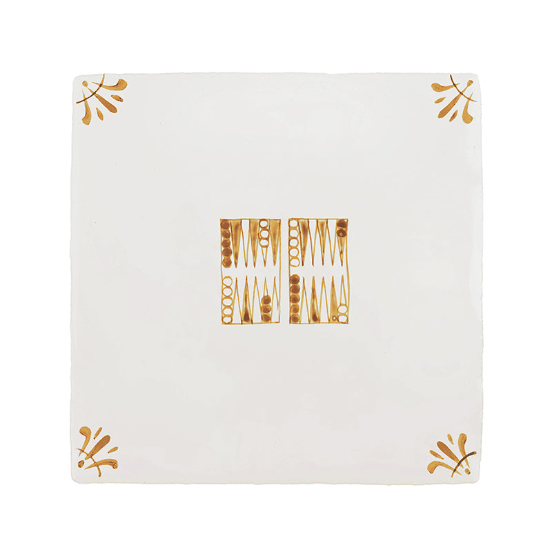 Backgammon Delft Tile