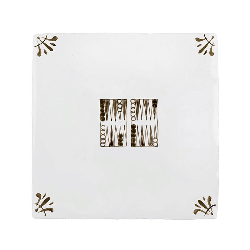 Backgammon Delft Tile