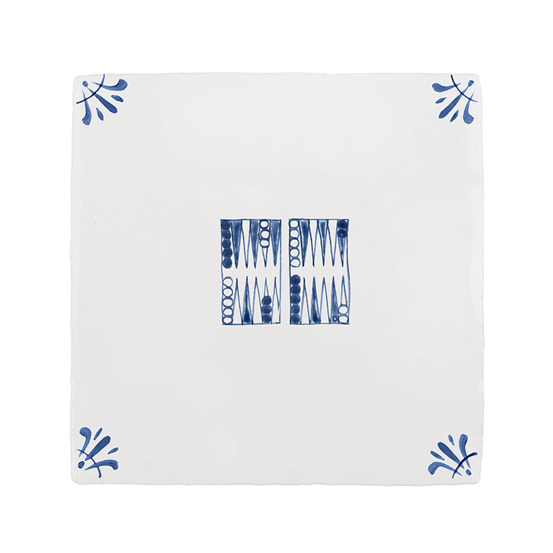 Backgammon Delft Tile