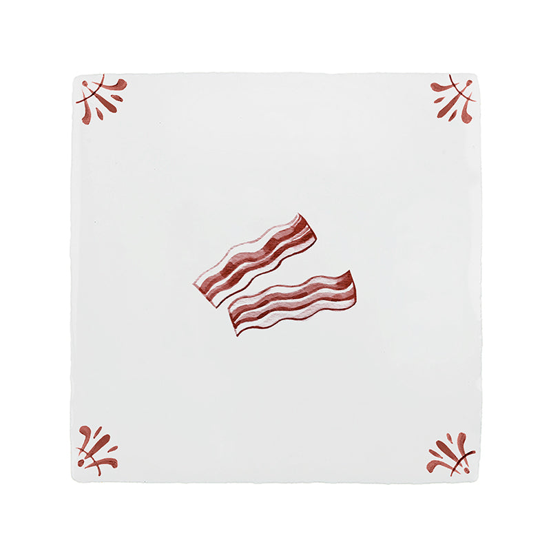 Bacon Slices Delft Tile