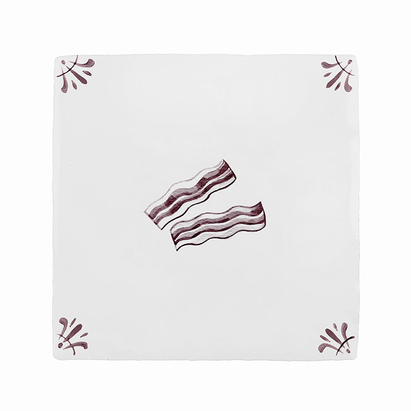 Bacon Slices Delft Tile