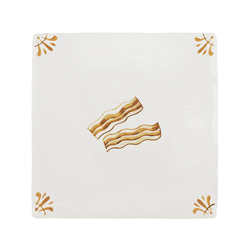 Bacon Slices Delft Tile