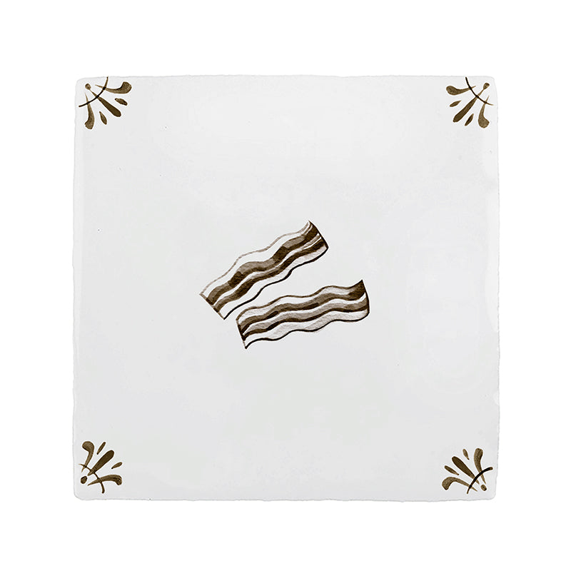 Bacon Slices Delft Tile