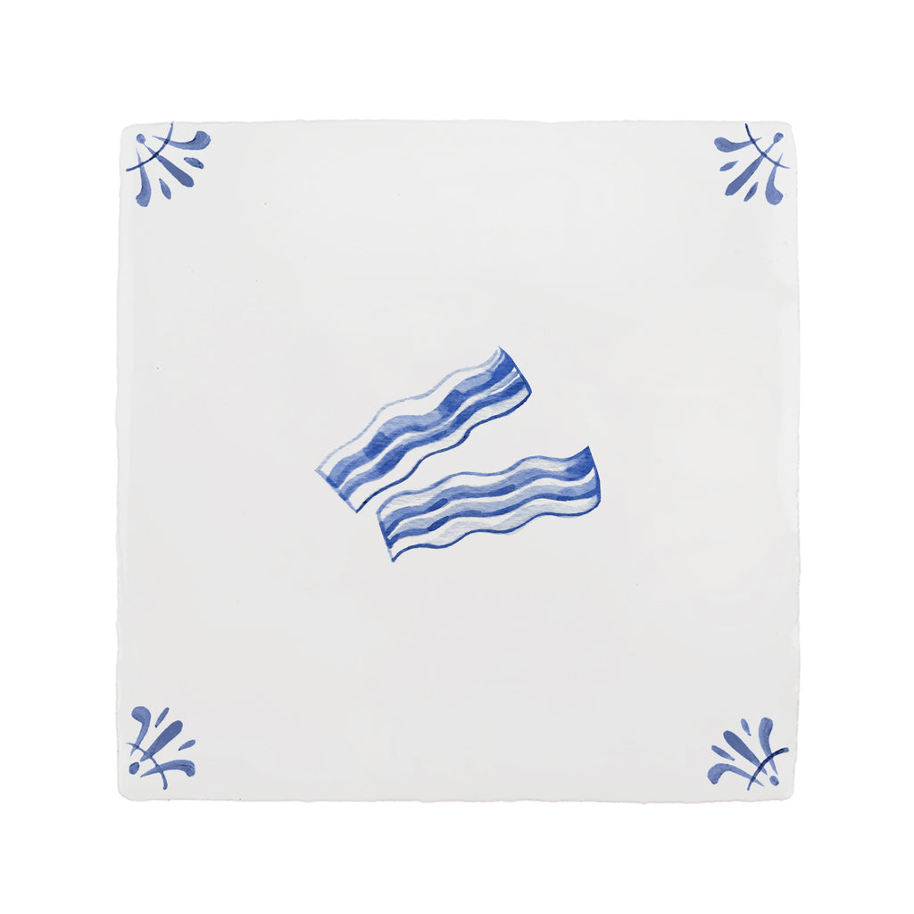 Bacon Slices Delft Tile