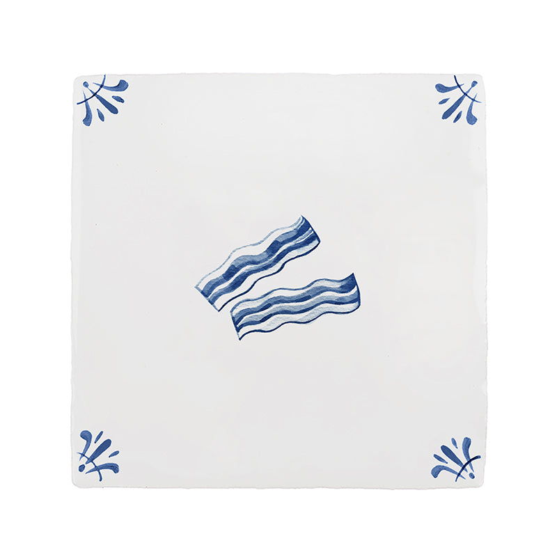 Bacon Slices Delft Tile