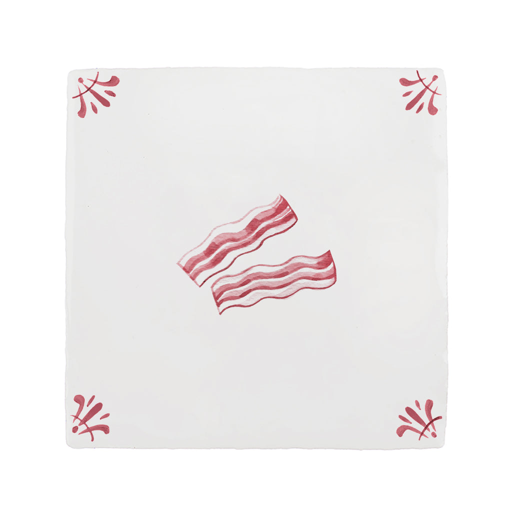 Bacon Slices Delft Tile