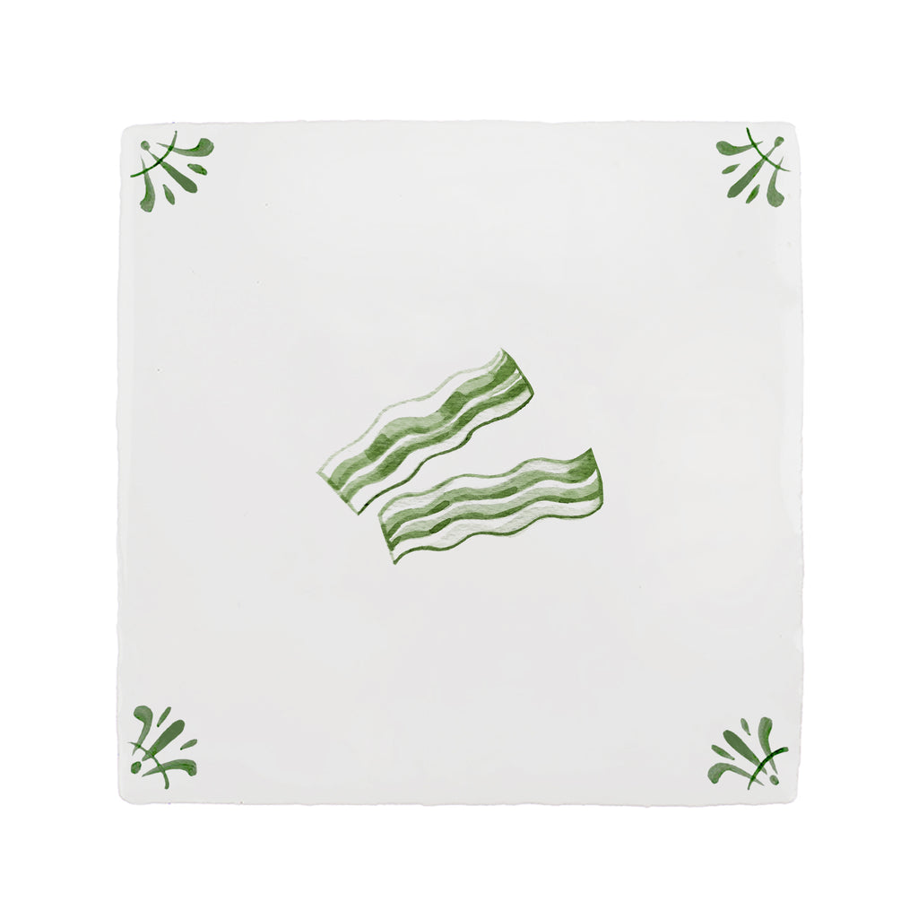 Bacon Slices Delft Tile