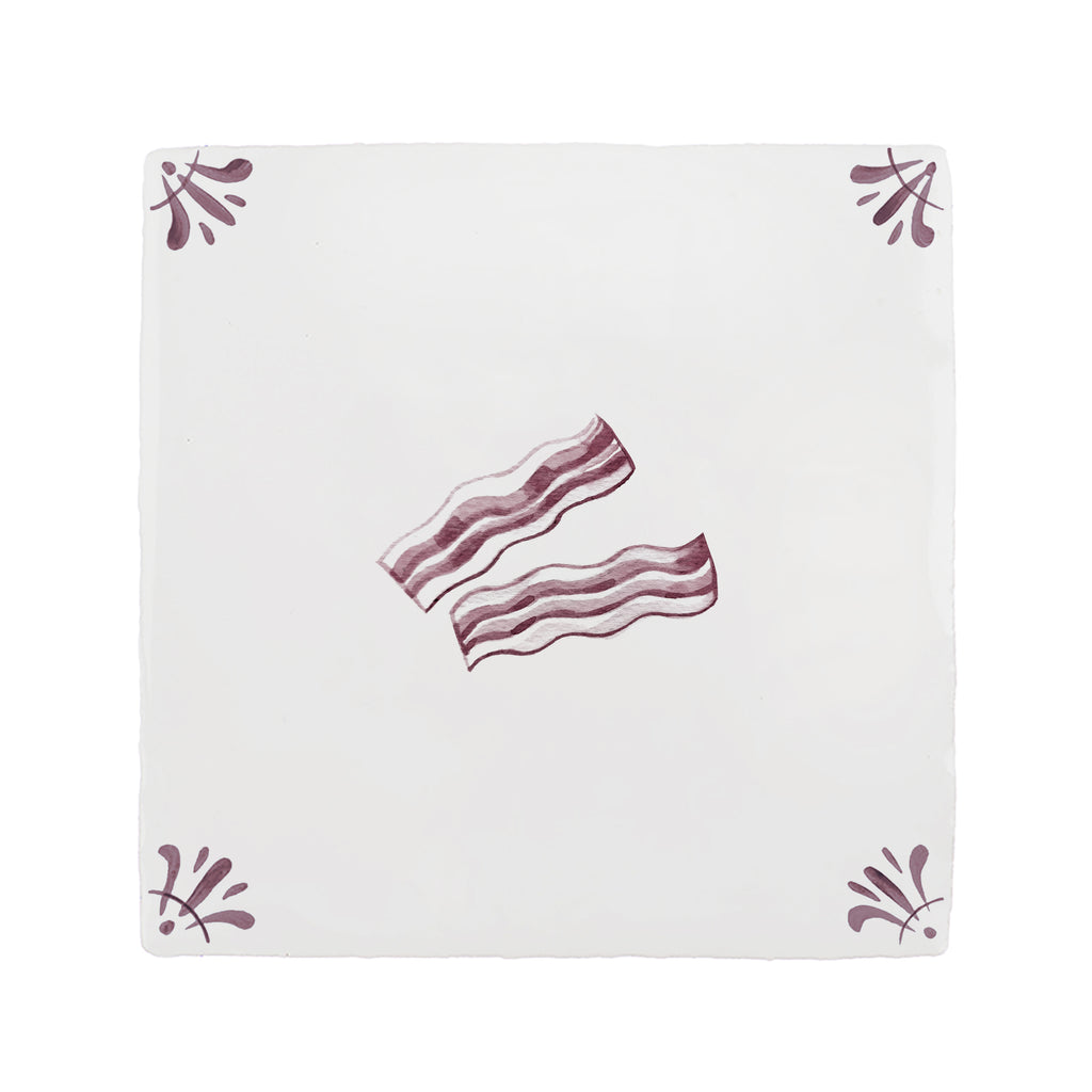 Bacon Slices Delft Tile