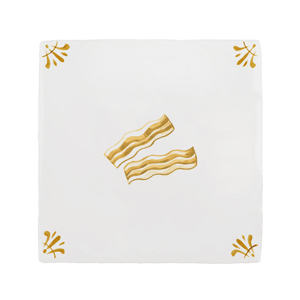 Bacon Slices Delft Tile