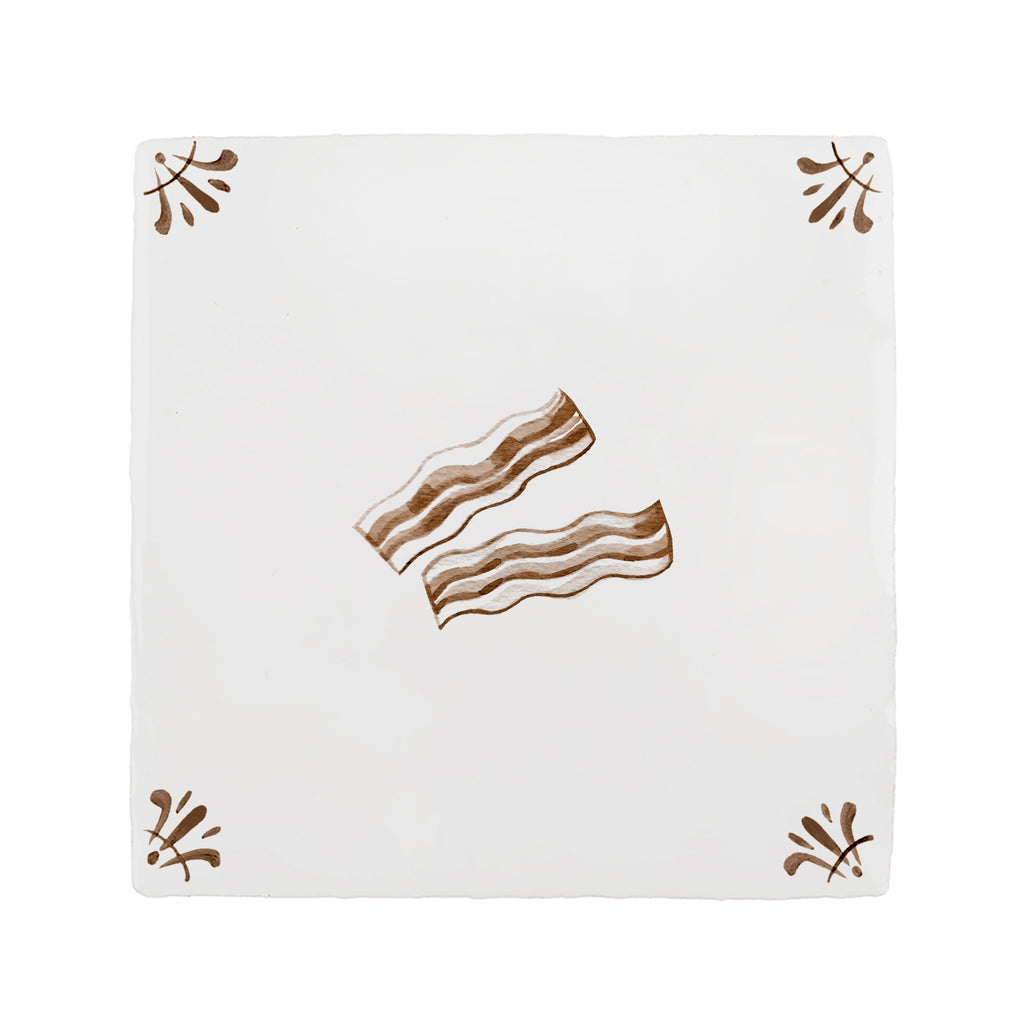 Bacon Slices Delft Tile