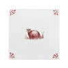 Tile with a red badger illustration on a white background