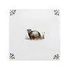 Tile with a badger illustration on a white background