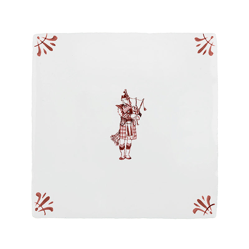 Bagpiper Delft Tile