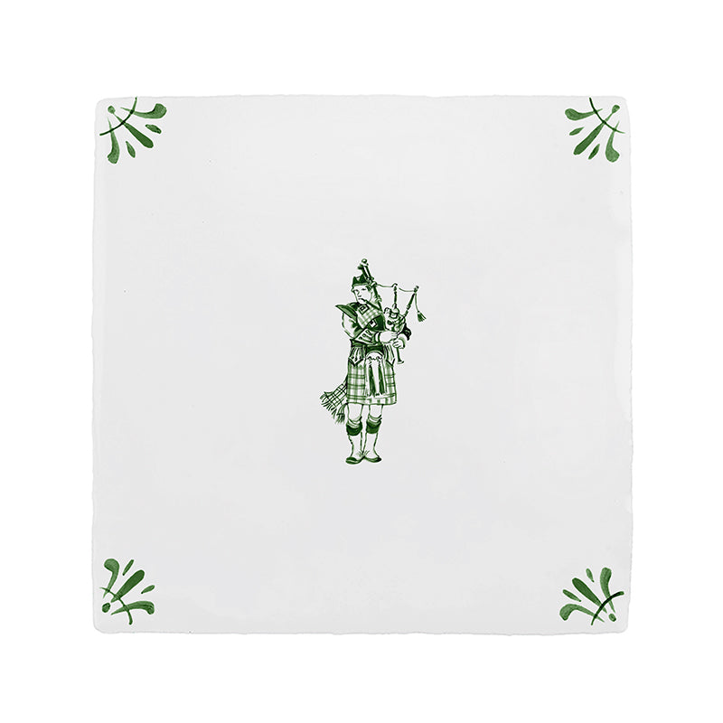 Bagpiper Delft Tile