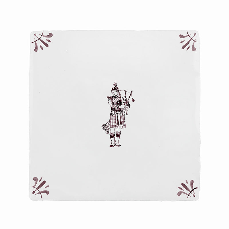 Bagpiper Delft Tile