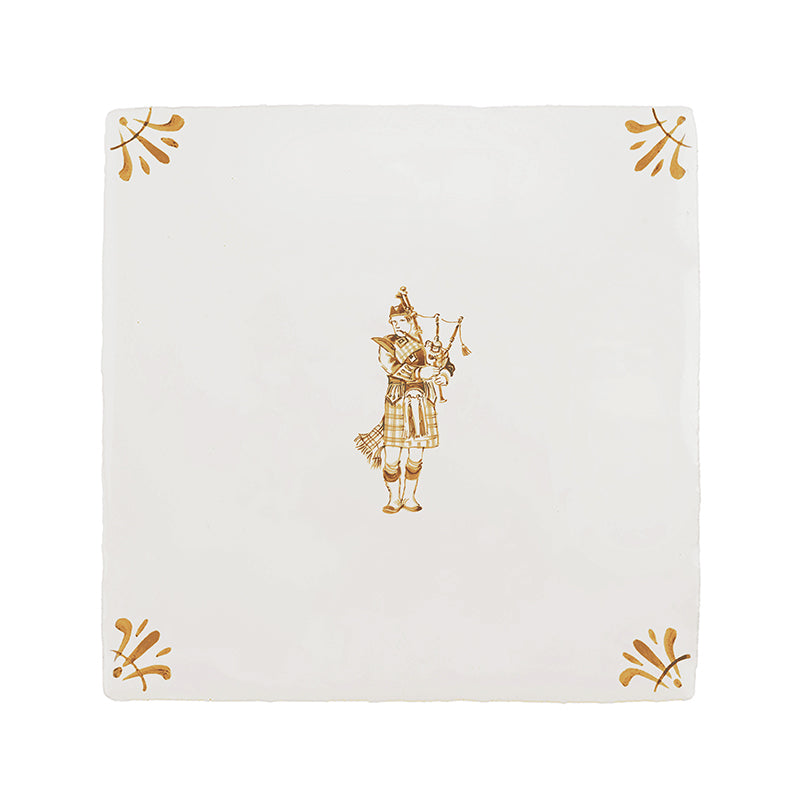 Bagpiper Delft Tile