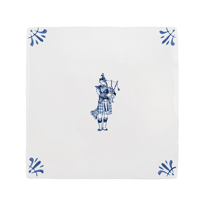Bagpiper Delft Tile