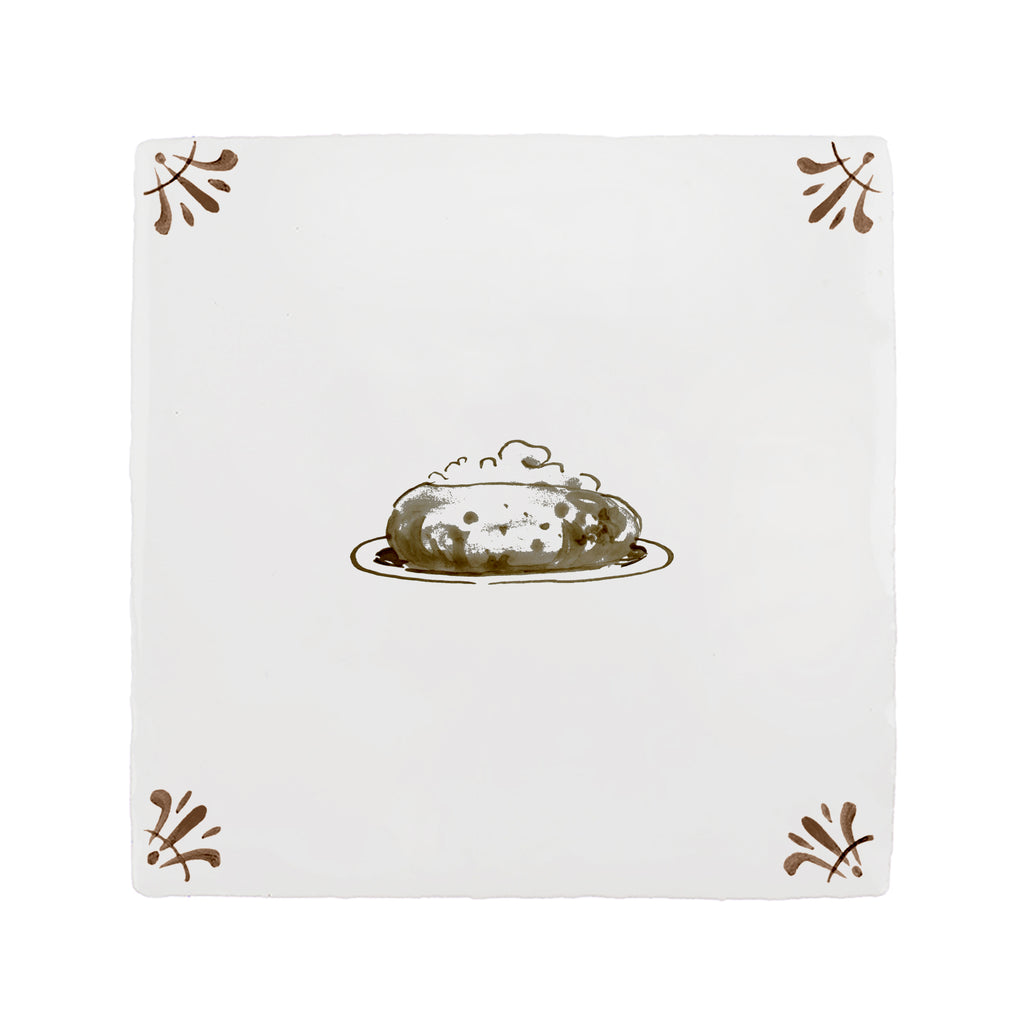 Baked Potato Delft Tile