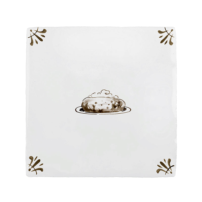 Baked Potato Delft Tile