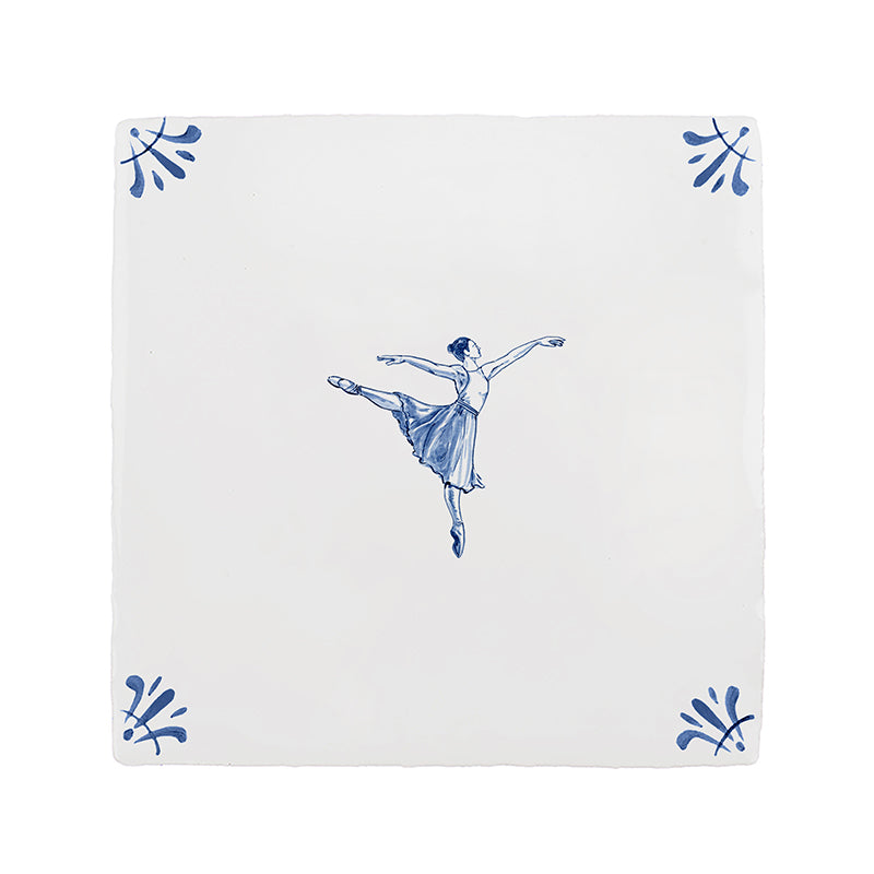 Ballerina Delft Tile Sample, Blue