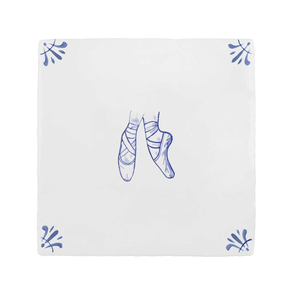 Ballet Pointe Shoes Delft Tile