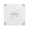 Bathtub Delft Tile, Gold Lustre