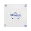 Bathtub Delft Tile, Gold Lustre