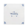Bathtub Delft Tile, Gold Lustre