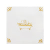 Bathtub Delft Tile, Gold Lustre