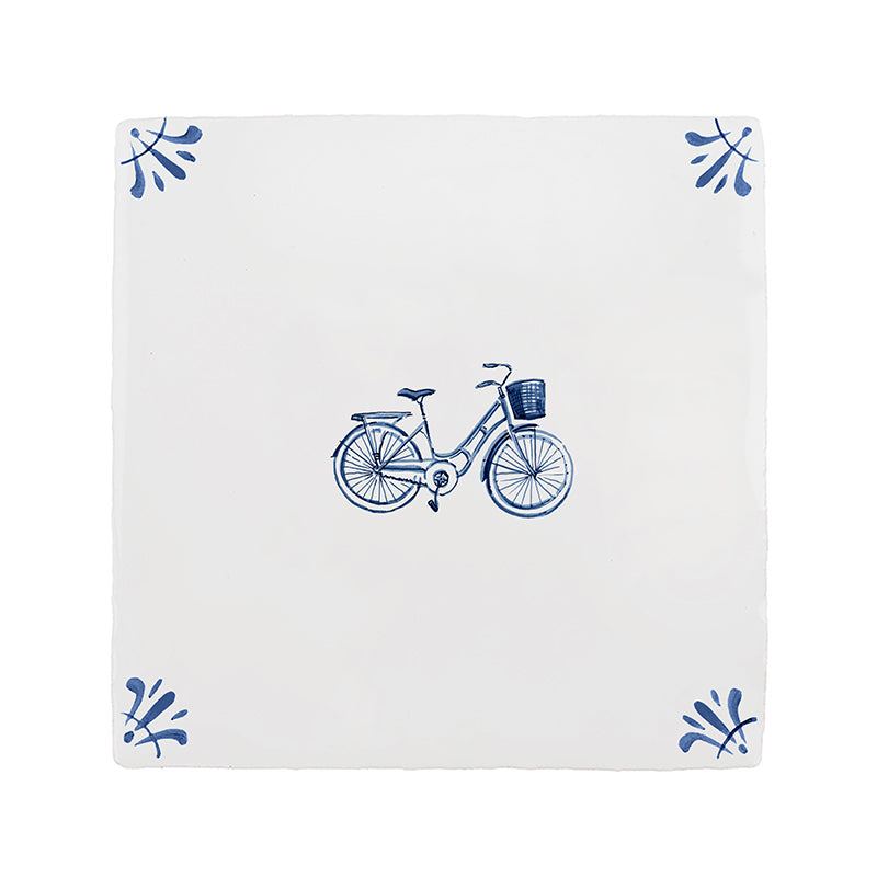 Bicycle Delft Tile Sample, Blue