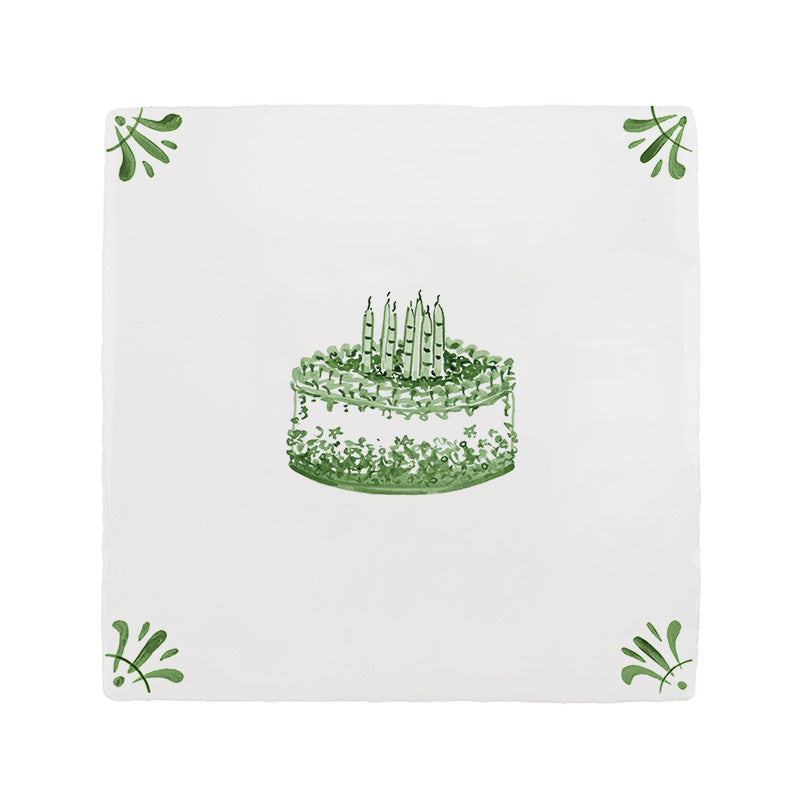 Birthday Cake Delft Tile