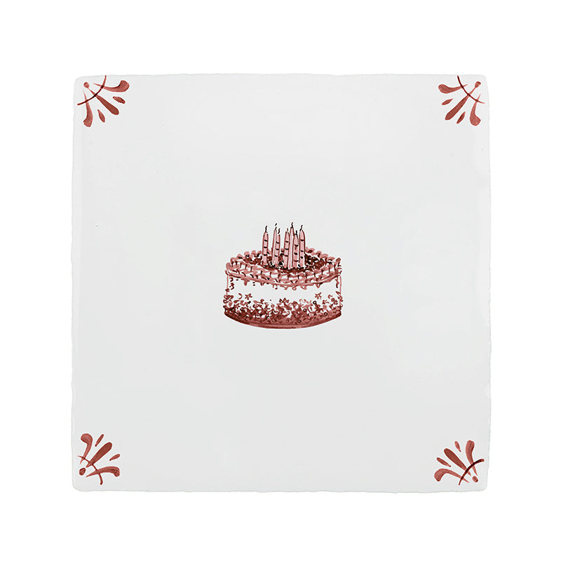 Birthday Cake Delft Tile