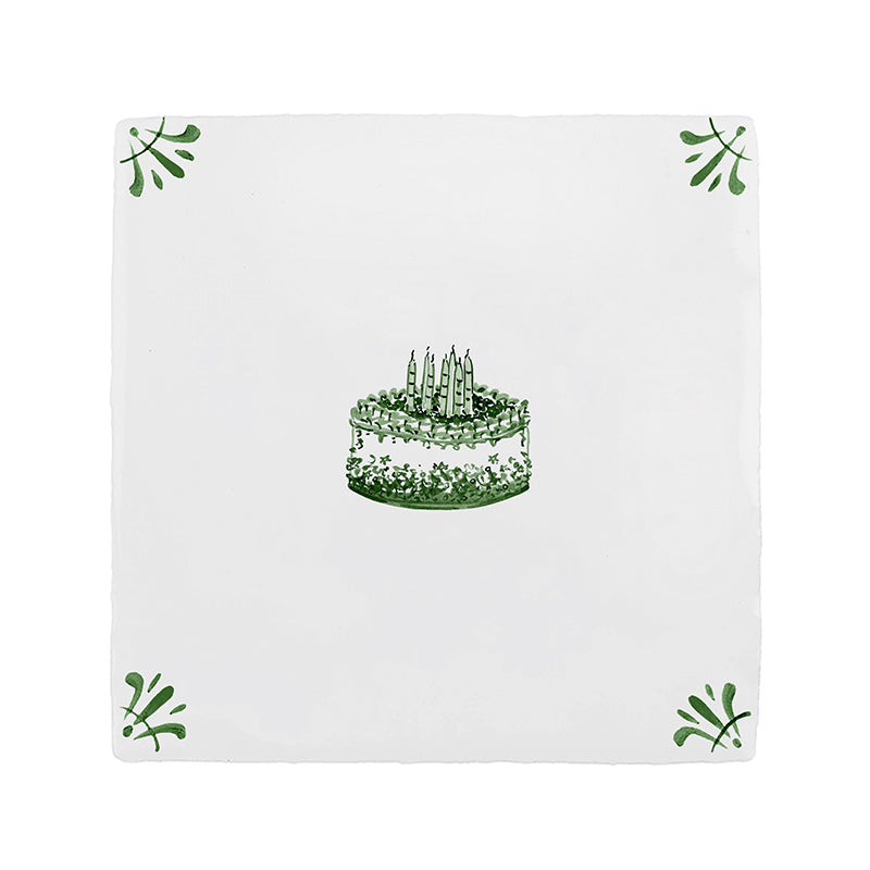 Birthday Cake Delft Tile