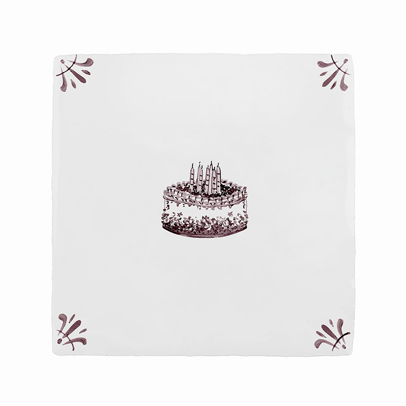 Birthday Cake Delft Tile