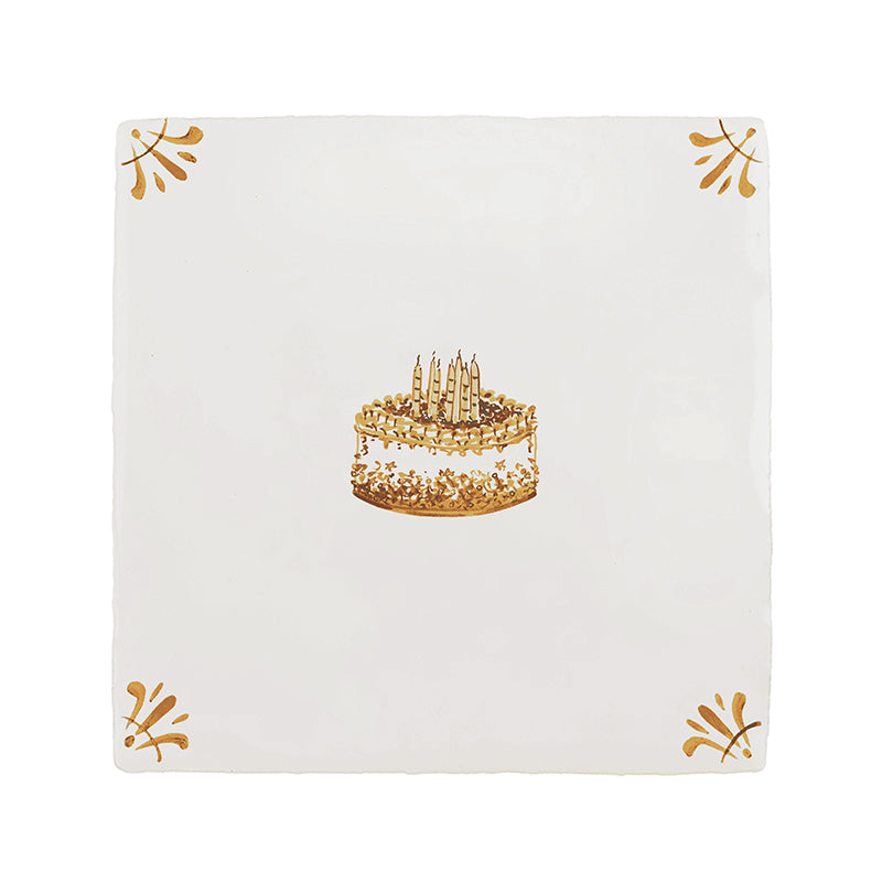 Birthday Cake Delft Tile