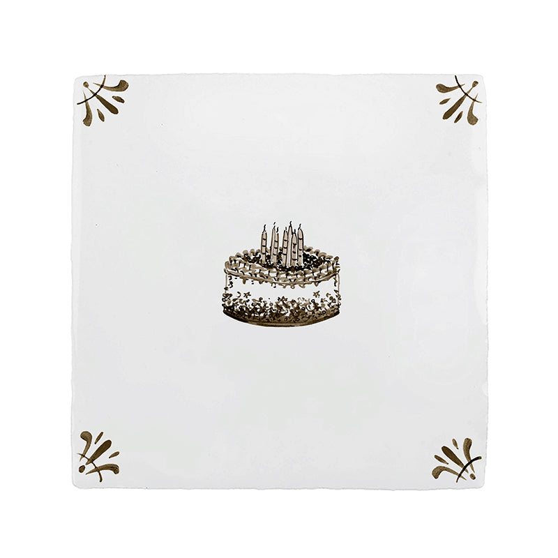 Birthday Cake Delft Tile