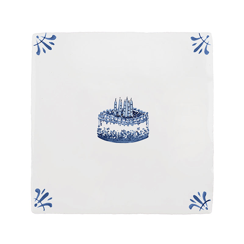 Birthday Cake Delft Tile